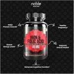 Noble Nature Iron with Folic Acid & Spinach Extract - 120 Tablets